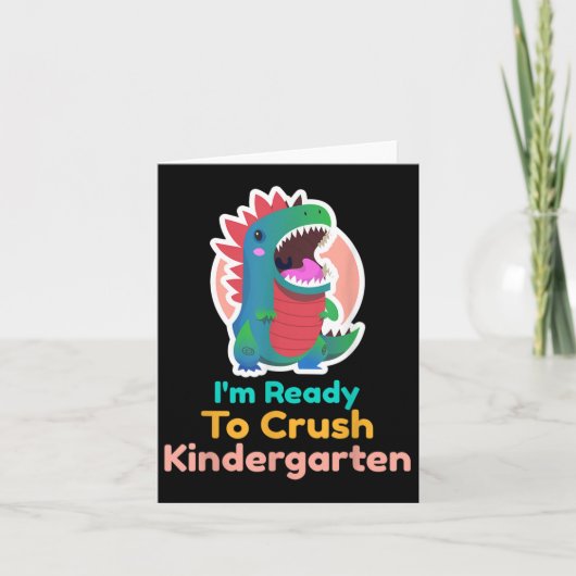 Im klaar om de kindergarten dinosaur terug te bren kaart (Voorkant)