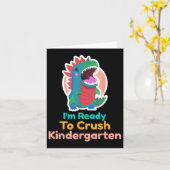 Im klaar om de kindergarten dinosaur terug te bren kaart (Gele Bloem)