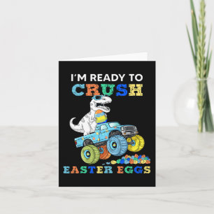 Im klaar om paaseienmonster te spuiten T rex Kaart
