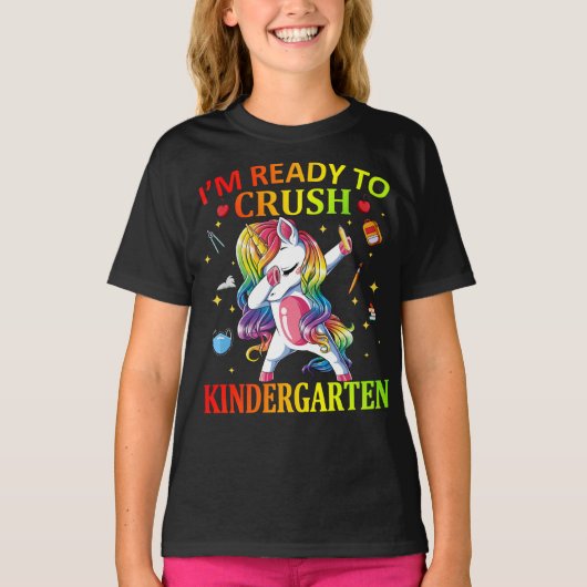 IM KLAAR VOOR KINDERGARTEN Unicorn T-shirt (Voorkant)
