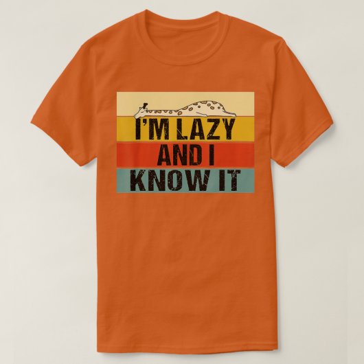 Im Lazy en ik kennen het Funny Retro Lazy Giraffe T-shirt (Design voorkant)