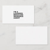 I'M LICENSED MEDICARE INSURANCE AGENT VISITEKAARTJE (Voorkant / Achterkant)