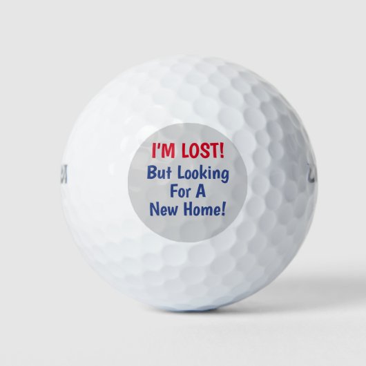 "I'm Lost" Grappig, DIY Berichten, Rood & Blauw, V Golfballen (Voorkant)