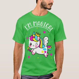 IM magische Schattigee Kawaii eenhoorn meisjes Kin T-shirt