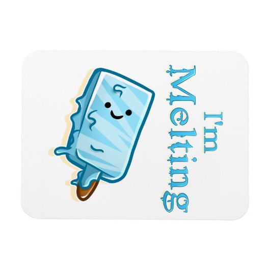 I'm Melting – Cute Popsicle Pun Magneet (Horizontaal)