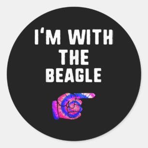 Im met beagle Tie Dye Halloween Hondenliefhebber G Ronde Sticker