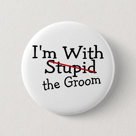 Im met de bruidegom ronde button 5,7 cm (Voorkant)