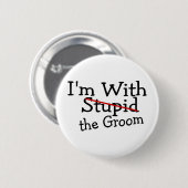 Im met de bruidegom ronde button 5,7 cm (Voorkant /achterkant)