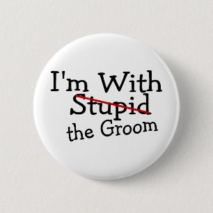 Im met de bruidegom ronde button 5,7 cm