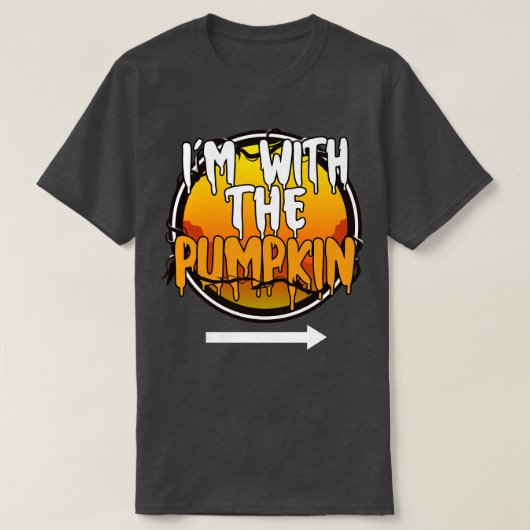 IM met de pompoen grappige luie halloween kostuum  T-shirt (Design voorkant)