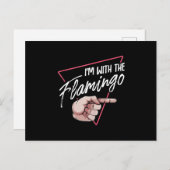 Im met Flamingo Halloween overeenkomend kostuum Aankondigingskaart (Voorkant / Achterkant)