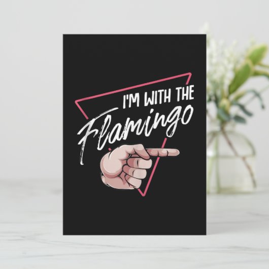 Im met Flamingo Halloween overeenkomend kostuum Save The Date (Staand voorkant)