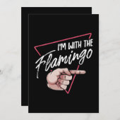 Im met Flamingo Halloween overeenkomend kostuum Save The Date (Voorkant / Achterkant)