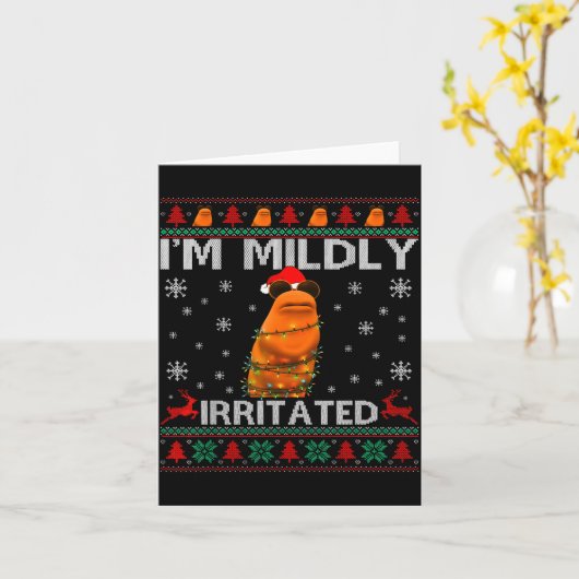 I'm Mildly Irritated Marcus The Worm Christmas Fun Kaart (Gele Bloem)