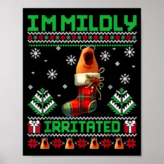 I'm Mildly Irritated Marcus The Worm Christmas Fun Poster (Voorkant)