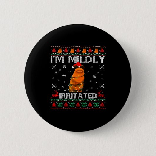 I'm Mildly Irritated Marcus The Worm Christmas Fun Ronde Button 5,7 Cm (Voorkant)