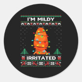 I'm Mildly Irritated Marcus The Worm Christmas Fun Ronde Sticker (Voorkant)