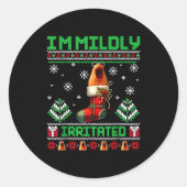 I'm Mildly Irritated Marcus The Worm Christmas Fun Ronde Sticker (Voorkant)