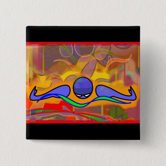 IM Morn Fly Squly Vierkante Button 5,1 Cm (Voorkant)