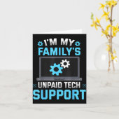 I'm My Family's Unpaid Tech Suprt Funny Computer E Kaart (Gele Bloem)