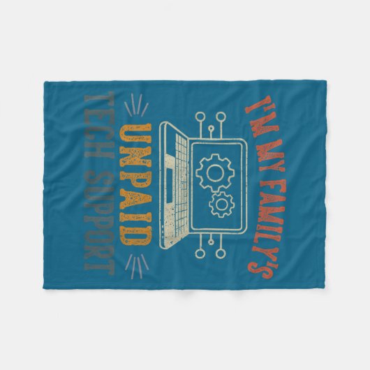 I'm My Family's Unpaid Tech Suprt Funny Computer  Fleece Deken (Voorkant (Horizontaal))