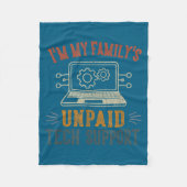 I'm My Family's Unpaid Tech Suprt Funny Computer  Fleece Deken (Voorkant)
