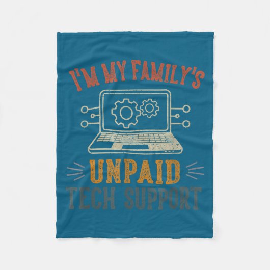 I'm My Family's Unpaid Tech Suprt Funny Computer  Fleece Deken (Voorkant)