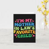 I'm My Mother In Law's Favorite Child Funny Groovy Kaart (Gele Bloem)