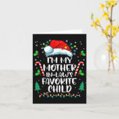 Im My Mother In Laws Favorite Child Funny Santa Mo Kaart (Gele Bloem)