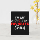 I'm My Mother In Law's Favorite Child Retro Kaart (Gele Bloem)