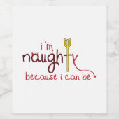 Im Naughty Wijn Etiket (Enkel label)