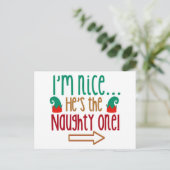 Im Nice Hes Naughty Elf Pet Briefkaart (Staand voorkant)
