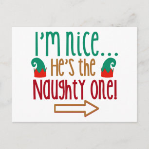 Im Nice Hes Naughty Elf Pet Briefkaart