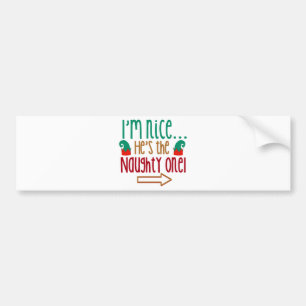 Im Nice Hes Naughty Elf Pet Bumpersticker