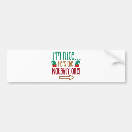 Im Nice Hes Naughty Elf Pet Bumpersticker (Voorkant)