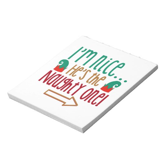 Im Nice Hes Naughty Elf Pet Notitieblok (Linkerzijde)