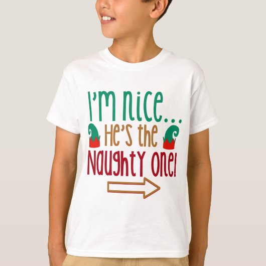 Im Nice Hes Naughty Elf Pet T-shirt (Voorkant)