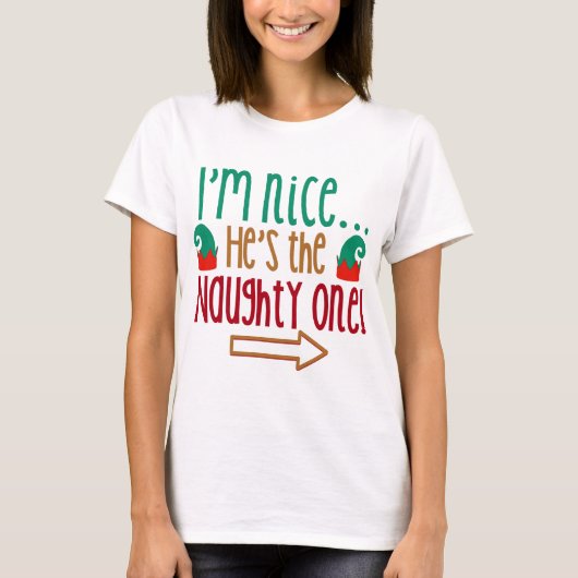 Im Nice Hes Naughty Elf Pet T-shirt (Voorkant)
