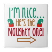 Im Nice Hes Naughty Elf Pet Tegeltje (Voorkant)