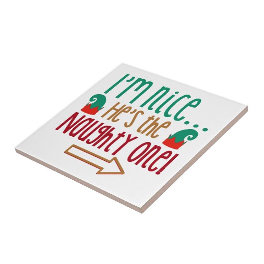Im Nice Hes Naughty Elf Pet Tegeltje (Zijkant)