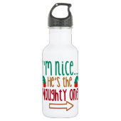 Im Nice Hes Naughty Elf Pet Waterfles (Voorkant)