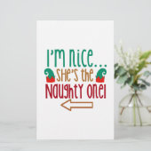 Im Nice Shes Naughty Elf Pet Briefpapier (Staand voorkant)