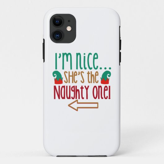Im Nice Shes Naughty Elf Pet Case-Mate iPhone Case (Achterkant)