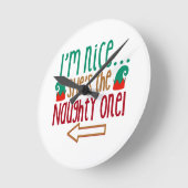 Im Nice Shes Naughty Elf Pet Ronde Klok (Hoek)