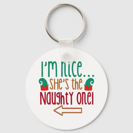 Im Nice Shes Naughty Elf Pet Sleutelhanger (Voorkant)