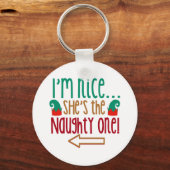 Im Nice Shes Naughty Elf Pet Sleutelhanger (Voorkant)