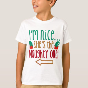 Im Nice Shes Naughty Elf Pet T-shirt
