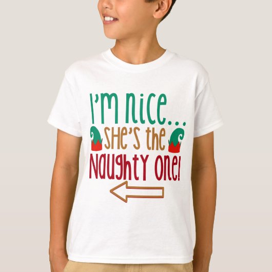 Im Nice Shes Naughty Elf Pet T-shirt (Voorkant)