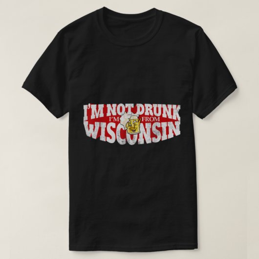 Im niet Drink Im van Wisconsin Funny Wisconsin T-shirt (Design voorkant)