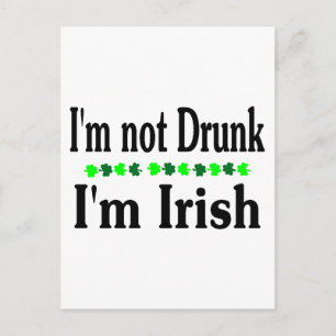 Im niet Drink in Irish Clovers Briefkaart